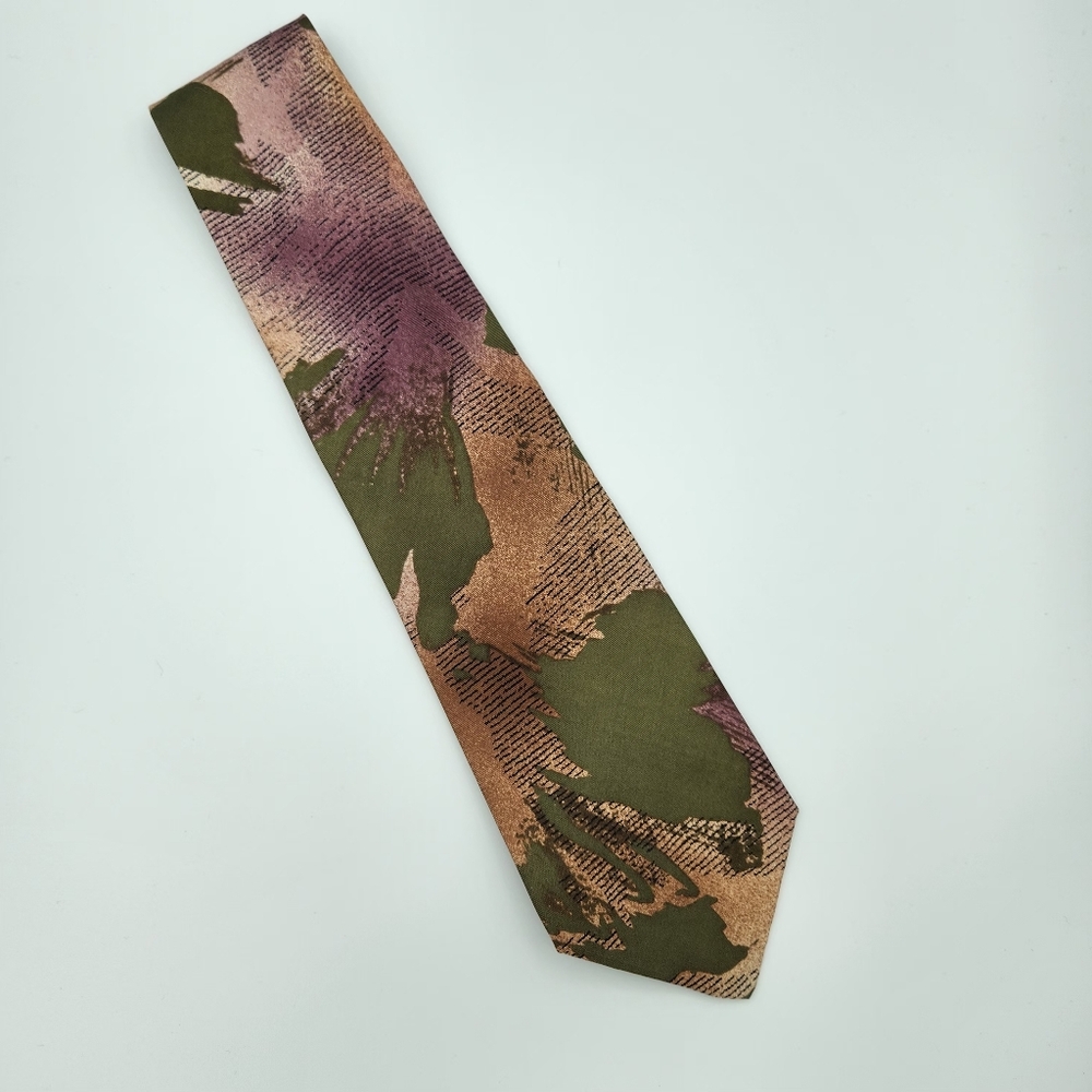 Vintage Valentino Pietro Paris Rome Beverly Hills Pure Silk Rose Gold Green Hues